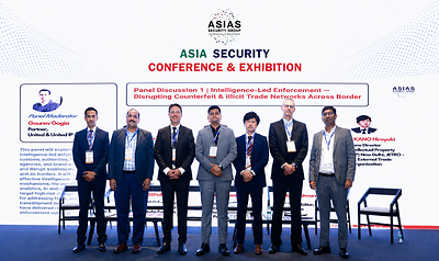 L_R: Gaurav Gogia, Partner, United & United; Prasanna Datar, IRS, Additional Commissioner of Customs (Central Investigation Unit), Nhava Sheva, Mumbai Customs; Rodney Van Dooren, Director of Illicit Trade Prevention, Philip Morris International; Swagat Patil, Assistant Commissioner of Police, Cyber Crime, Delhi Police; Nakano Hiroyuki, Senior Director (Intellectual Property Rights), New Delhi, JETRO - Japan External Trade Organization; Stephen Edwards, Consulting Editor, FT Longitude; Dinesh Sharma, Senior IP Policy Advisor for India, U.S. Patent and Trademark Office (USPTO)