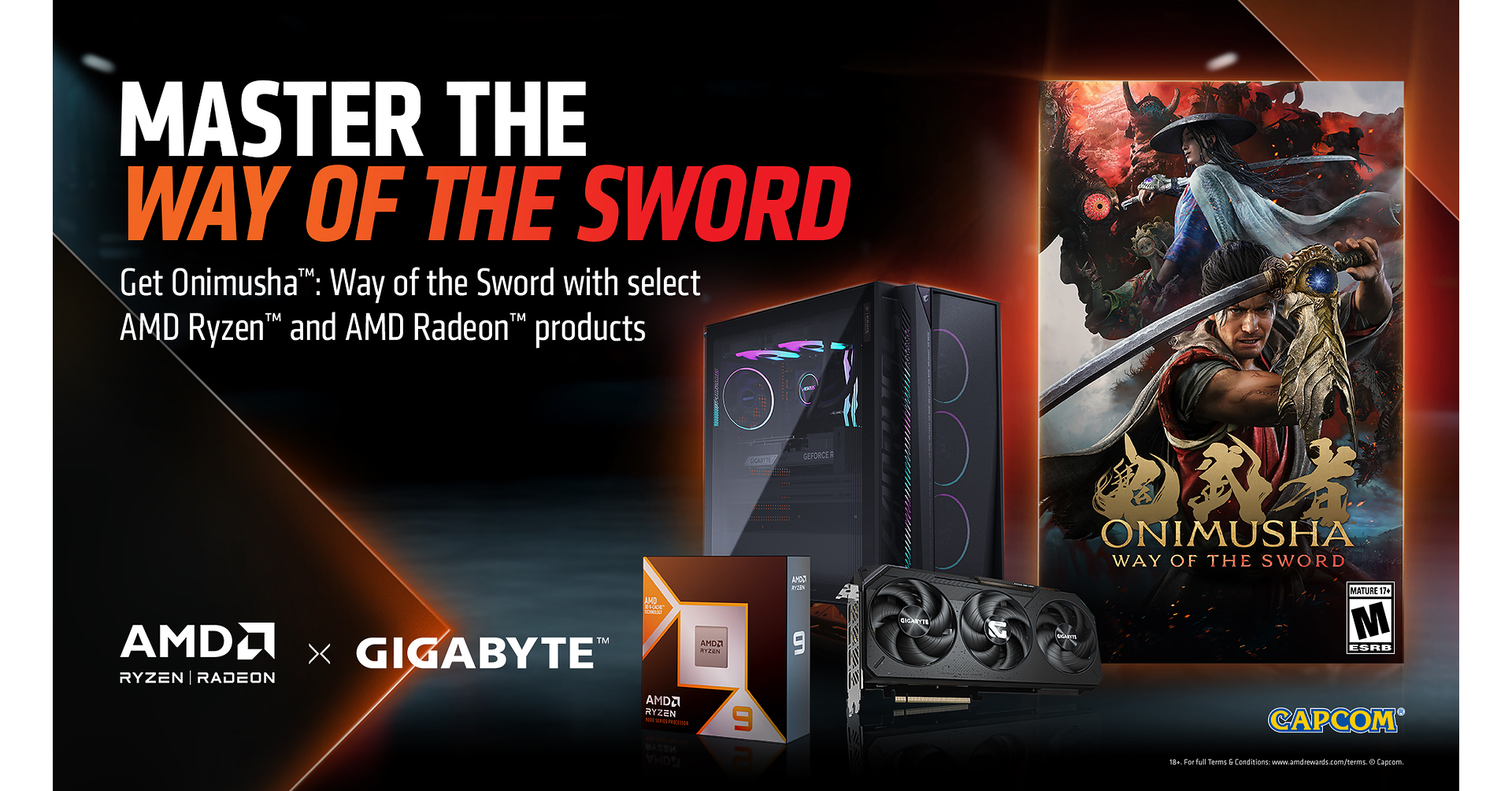 GIGABYTE s'associe à AMD et propose un pack avec le jeu Onimusha: Way of the Sword aux gamers