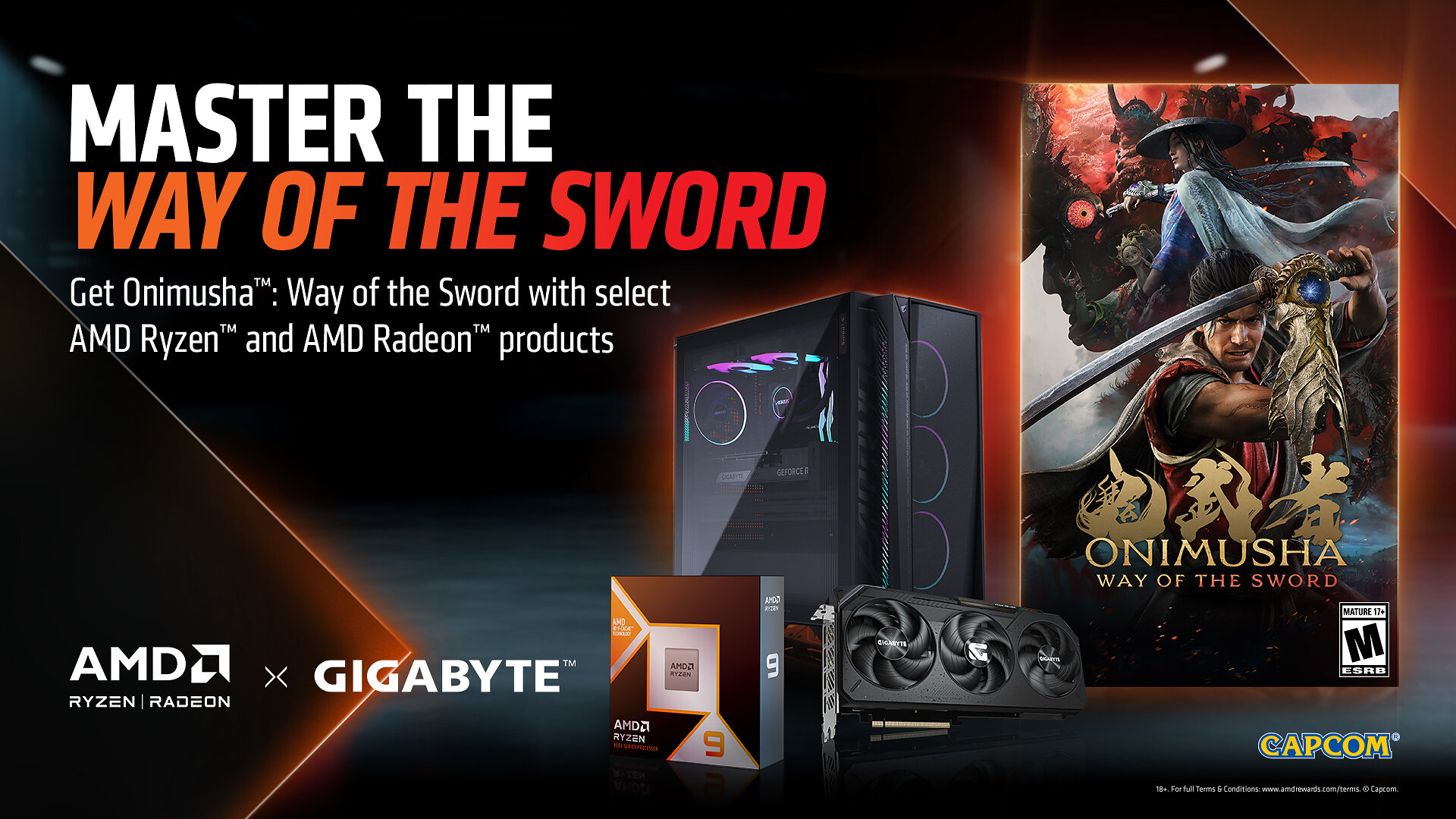 GIGABYTE s'associe à AMD et propose un pack avec le jeu Onimusha: Way of the Sword aux gamers