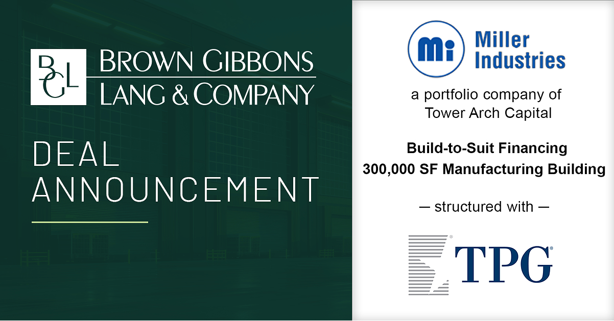 BGL's Real Estate Team Advises Miller Industries on Build-to-Suit Financing with TPG