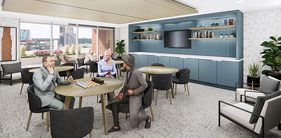 Residents of Gilbertson Block will have access to tenant lounges.