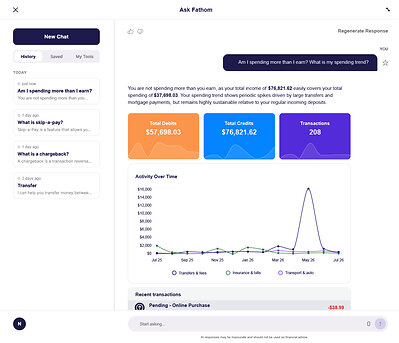 Fathom brings AI-powered conversations directly into the digital banking experience.