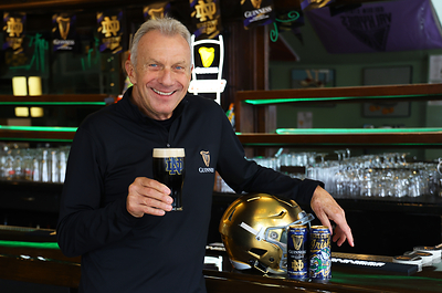 THREE LEGENDS. THREE MORE YEARS. GUINNESS IS RUNNING IT BACK WITH NOTRE DAME AND JOE MONTANA