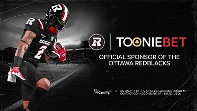 TOONIEBET NAMED EXCLUSIVE SPORTSBOOK PARTNER OF OTTAWA REDBLACKS