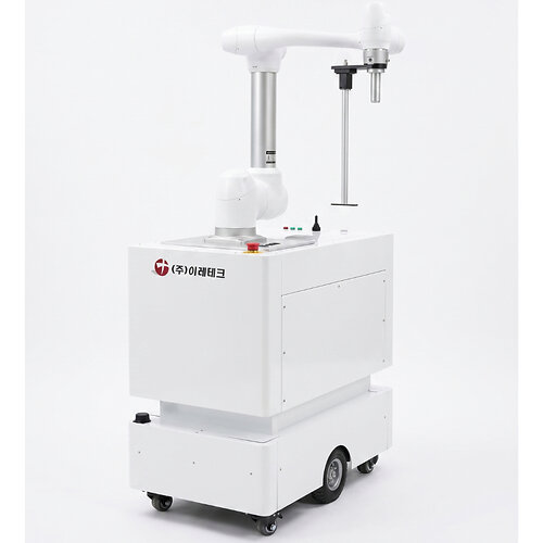 The ERETEC INC. ERE-PT130 features a robotic arm mounted on a mobile base, enabling automated EMC measurements across the test area while the DUT remains stationary.