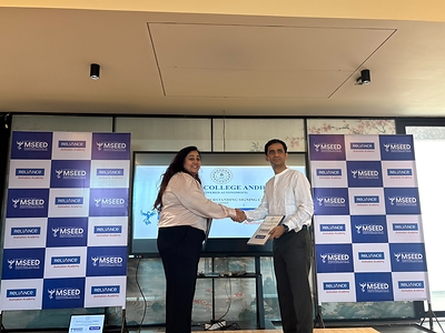 Agreement signing between Jimmy Choudhary, Director, MSEED Private Limited, and Tejonidhi Bhandare, CEO, Reliance Animation Studios Private Limited