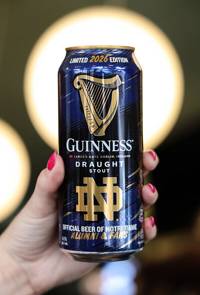 To kick off the season, Guinness is reintroducing its annual limited-edition Notre Dame can, this year featuring the Football Leprechaun mark for the first time. 