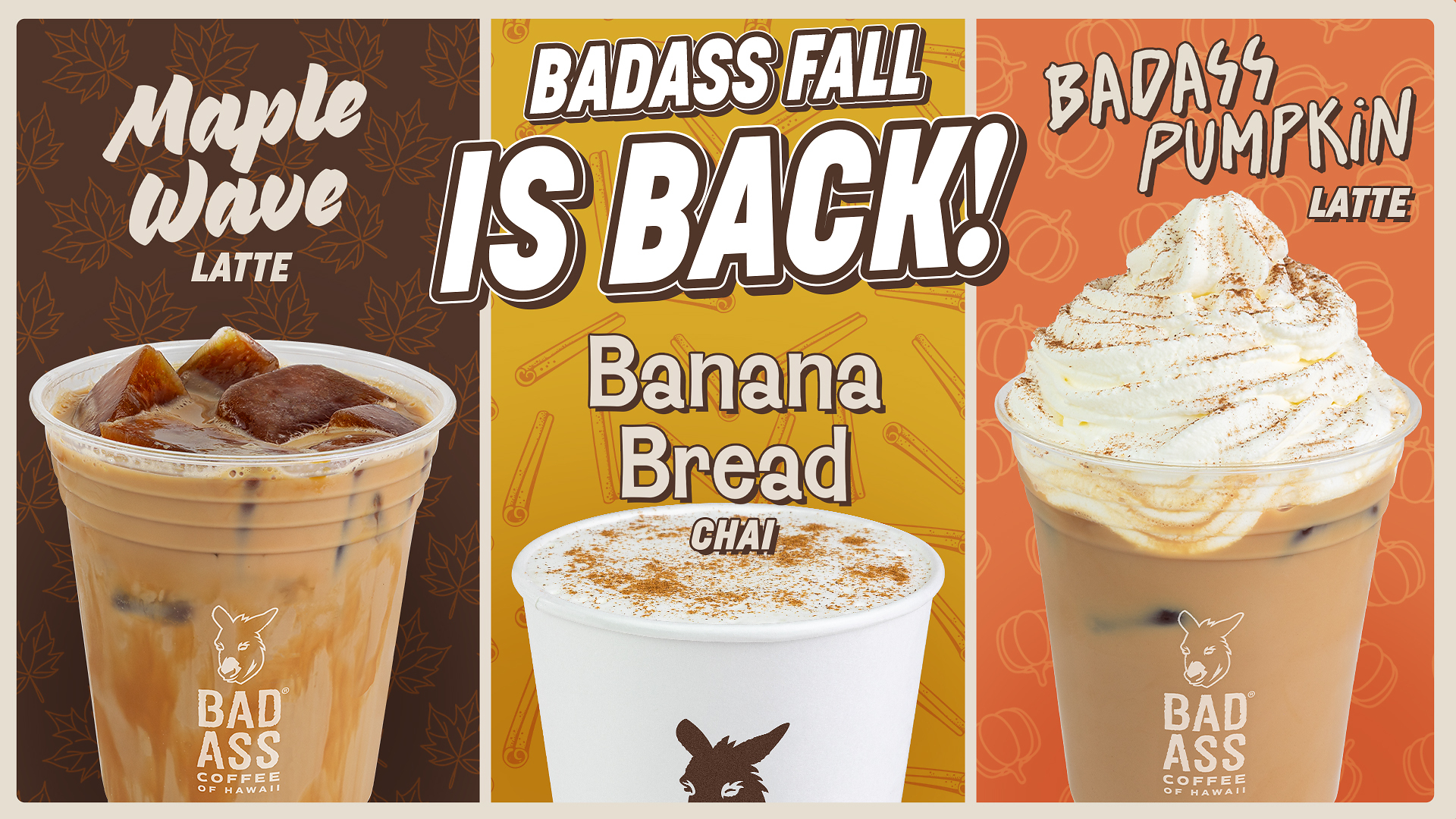 Bad Ass Fall is Back: Bad Ass Coffee of Hawaii Brings Back Its Fan-Favorite Limited-Time Fall Menu