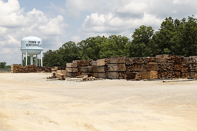 Lumber fills FreeFab Pallet’s Centerville yard, where local roots support a growing regional operation. 