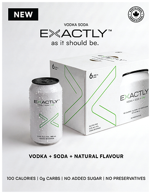 NÜTRL's Founders Return With EXACTLY™ Vodka Soda - 100% Canadian-Owned, Made in Canada, Launching First in B.C.