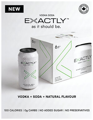 NÜTRL's Founders Return With EXACTLY™ Vodka Soda - 100% Canadian-Owned, Made in Canada, Launching First in B.C.