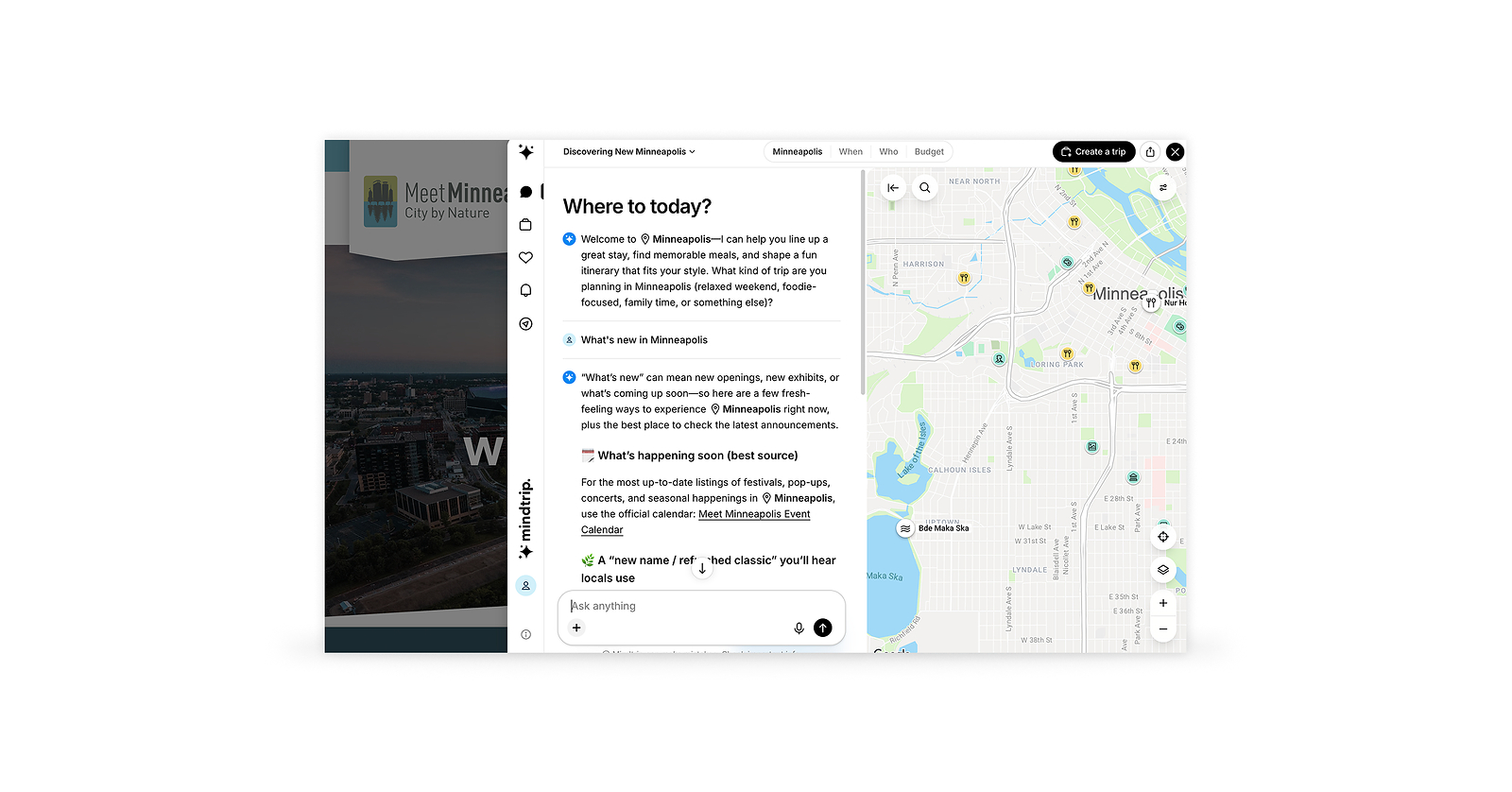 Mindtrip и Meet Minneapolis запустили AI-планировщик для путешествий по Миннеаполису