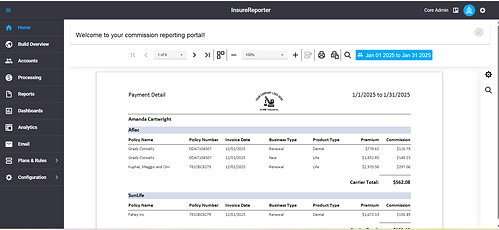 Generate professional commission reports instantly. 