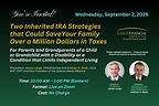 James Lange and Andrew H. Hook will present a free September 2 webinar on inherited IRA strategies for families with a disabled or chronically ill beneficiary.