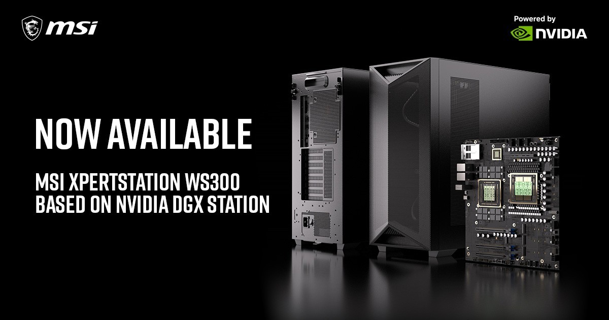 MSI XpertStation WS300 auf Basis der NVIDIA DGX Station ab sofort erhältlich