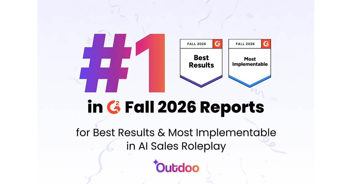 Outdoo AI Named #1 AI Sales Roleplay Platform for Best Results & Most Implementable on G2
