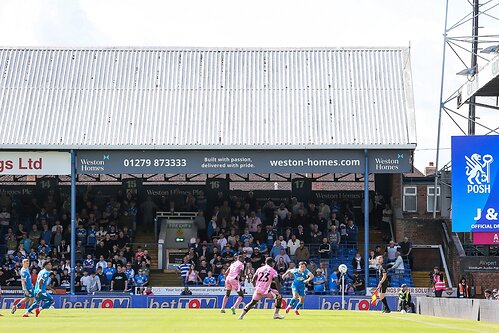 BetTOM branding on Peterborough United’s LED boards during their win over Mansfield This image opens in the lightbox