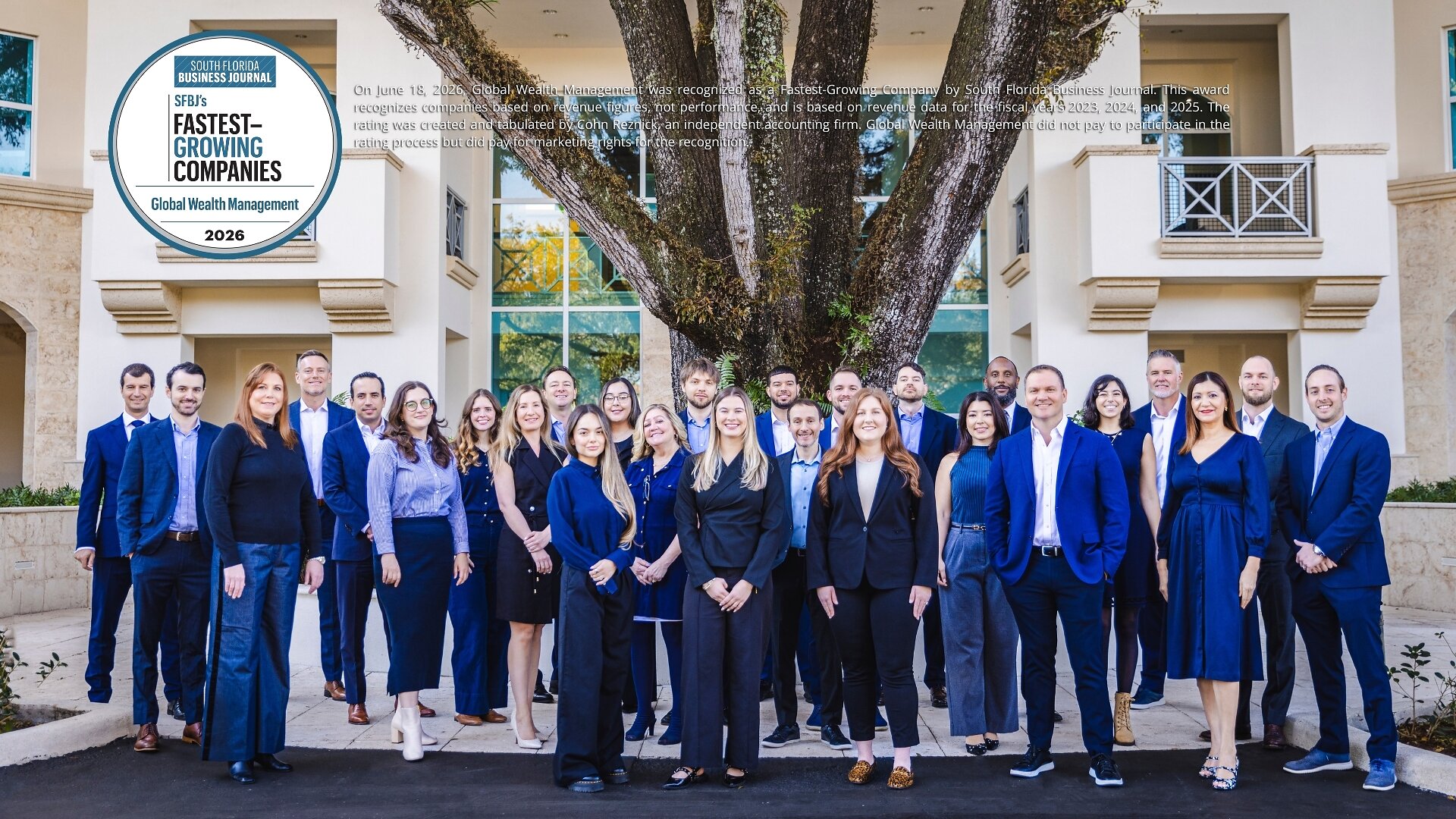 Global Wealth Management reconnu comme l'entreprise à la croissance la plus rapide en Floride du Sud pour la troisième année consécutive
