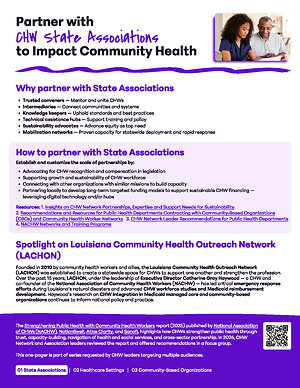 State Networks, Community-based Organizations, and Healthcare Organizations Critical to Community Health Worker Sustainability, says new research from National Association of CHWs (NACHW)
