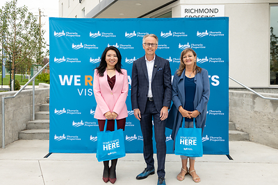 MLA Jennifer Chen, Kris Thorkelson and Councillor Janice Lukes