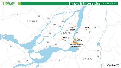 Entraves de fin de semaine, du 28 au 31 août