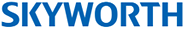 The Skyworth logo is displayed in blue text against a white background.