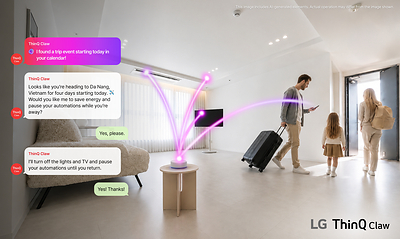 LG Electronics is enabling visitors at IFA 2026 to experience ThinQ Claw in the AI Home Living Zone, where it understands users’ schedules and life context to proactively suggest and execute appropriate actions while they are away from home. LG Electronics is enabling visitors at IFA 2026 to experience ThinQ Claw in the AI Home Living Zone, where it understands users’ schedules and life context to proactively suggest and execute appropriate actions while they are away from home.