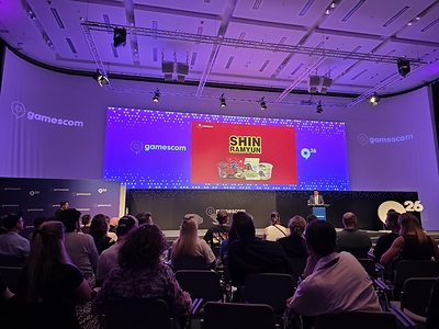 Kim Hyung-seok, Head of Nongshim Europe, presenting Shin Ramyunâ€™s global vision at Gamescom 2026