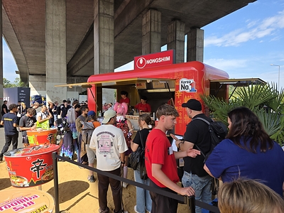 Nongshimâ€™s outdoor experiential booth, â€œgamescom beach spiced up by Nongshim,â€ at Gamescom 2026