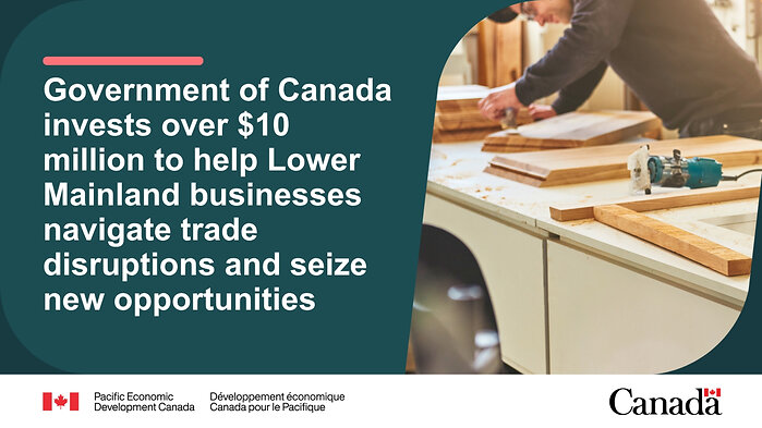 Government of Canada invests over $10 million to help Lower Mainland businesses navigate trade disruptions and seize new opportunities