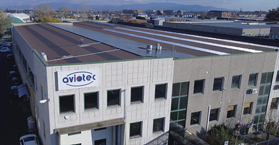 Aviotec headquarters in Turin, Italy, where the company designs and manufactures advanced thermal protection and electrical systems for satellite and spacecraft applications.