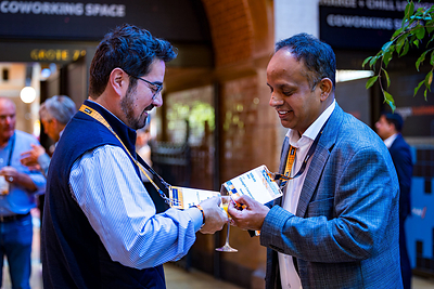Tech-enabled networking: Attendees exchange contact details instantly using smart badges at DPW Amsterdam. Tech-enabled networking: Attendees exchange contact details instantly using smart badges at DPW Amsterdam.