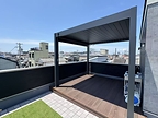 Terrace pergola and WPC decking example