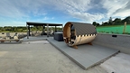 Outdoor leisure setting and adjoining pergola bays