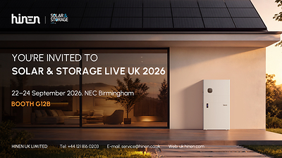 Hinen invites you to Solar & Storage Live UK 2026