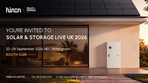 Hinen invites you to Solar & Storage Live UK 2026 This image opens in the lightbox