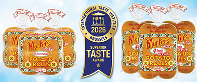 Martin’s Famous Potato Rolls proudly announces that both the Sandwich Potato Roll and the 4 Inch Potato Roll have been awarded the prestigious Superior Taste Award by the International Taste Institute. 