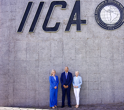 US Ambassador to Costa Rica Melinda Hildebrand, US Ambassador to UN Rome Based Food Agencies Lynda Blanchard, Deputy Assistant Secretary Laken Rapier, IICA Director General Muhammad Ibrahim