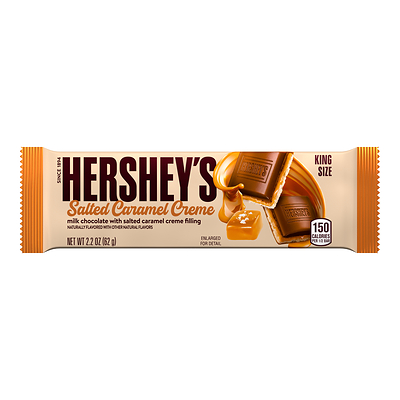 New Hershey's Creme Bar in Salted Caramel flavor. New Hershey's Creme Bar in Salted Caramel flavor.