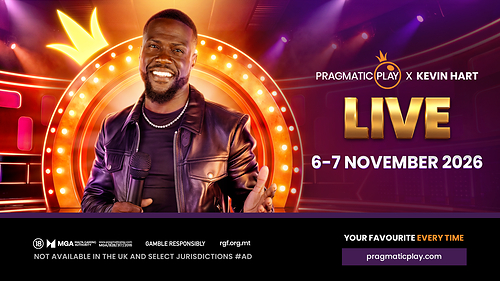 Pragmatic Play has teamed up with Kevin Hart for an exclusive live casino experience, coming 6-7 November.
