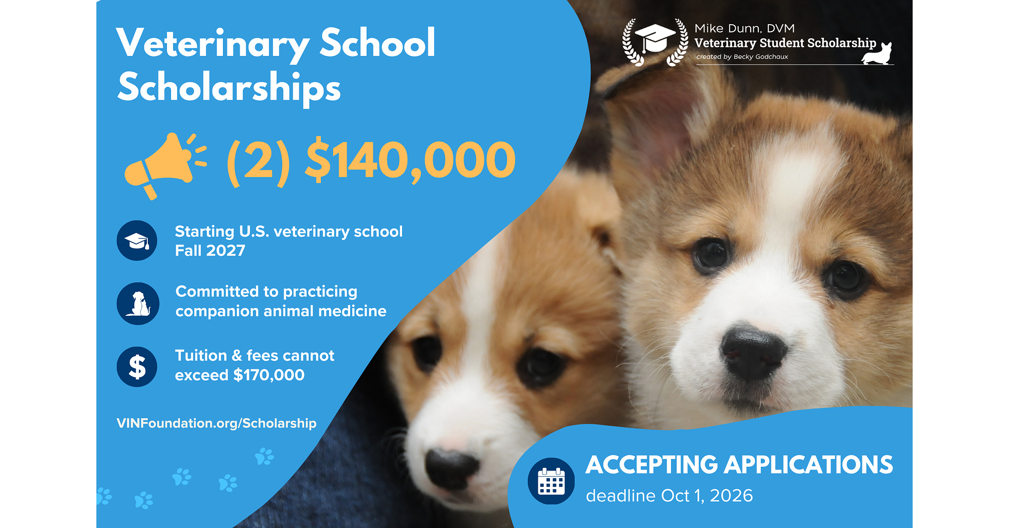 VIN Foundation Announces the 2027 Mike Dunn, DVM Veterinary Student Scholarship Created by Becky Godchaux