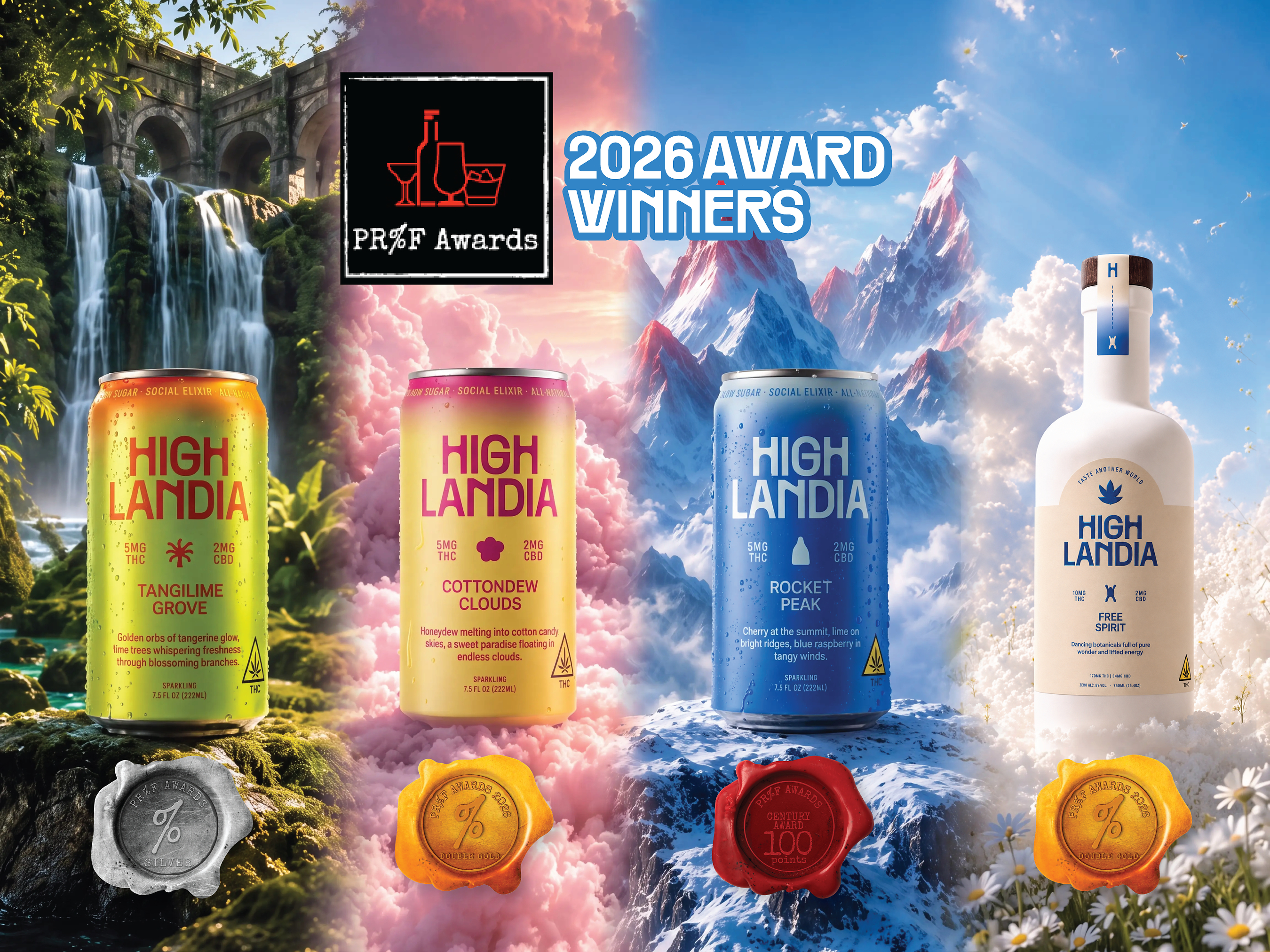 Highlandia Soars to Best in Show, Leads Four-Medal Sweep at 2026 Summer PR%F Awards as Brand Launches Two New THC Elixirs
