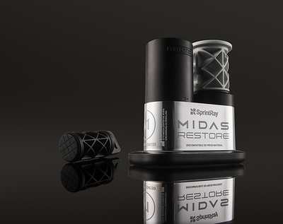 SprintRay Midas Restore, a new FDA-cleared glass ceramic and zirconia-filled restorative material combines advanced material science with SprintRay's Midas Digital Press technology for same-visit crowns, inlays, onlays and veneers