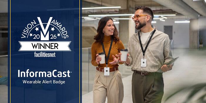 Singlewire Software's InformaCast Wearable Alert Badge Named a Winner in FacilitiesNet's 2026 Vision Awards