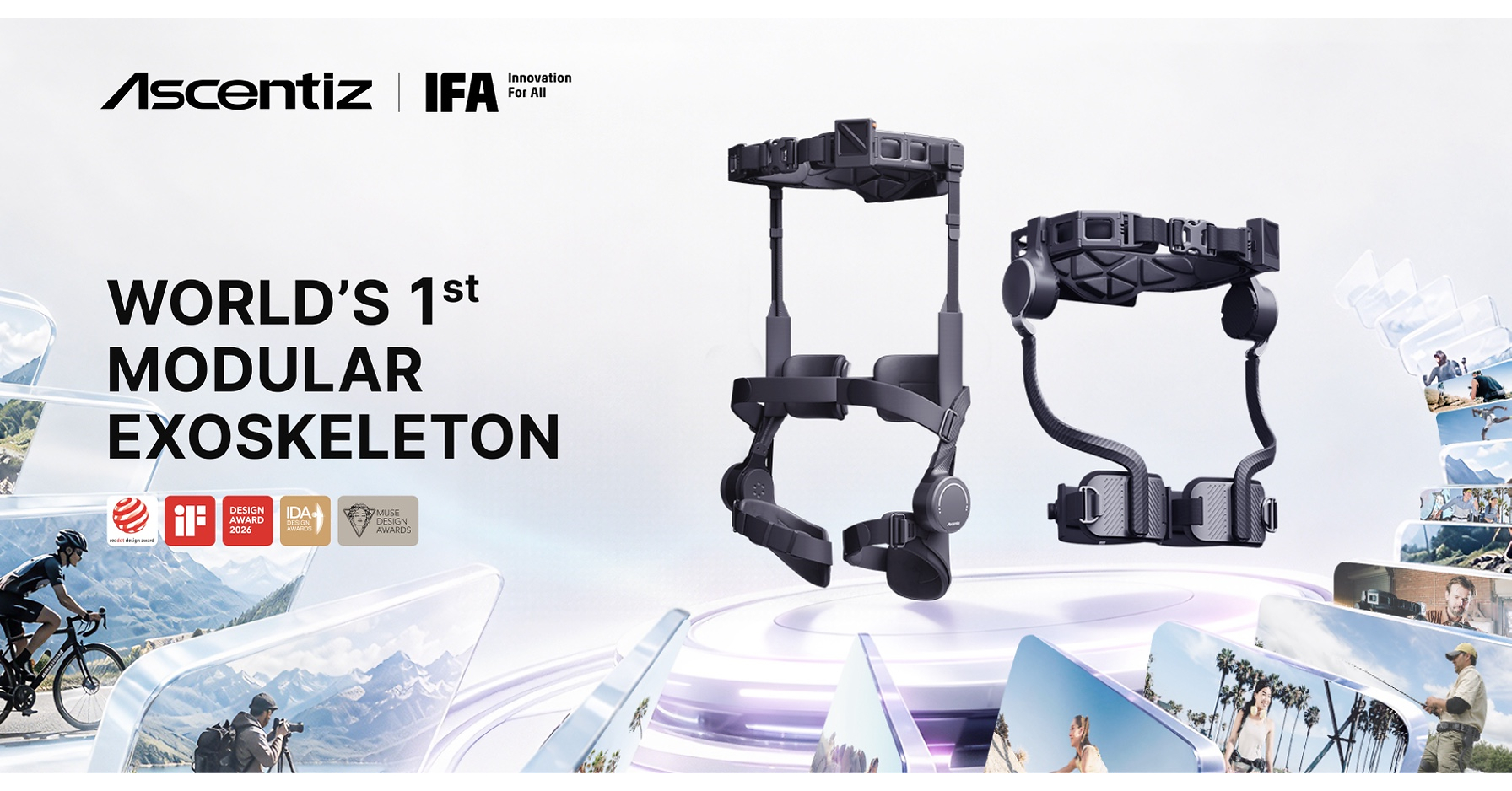 Ascentiz pr&auml;sentiert H + K auf der IFA 2026 und stellt die weltweit erste modulare Exoskelett-Plattform vor