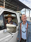 George A. Thomson and Jennifer R. Thomson, third- and fourth-generation growers, with Riesling bound for Gloria Ferrer on harvest morning. Photo: Thomson Vineyards.