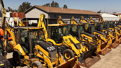 LADWP Caterpillar Backhoe Line-up LADWP Caterpillar Backhoe Line-up