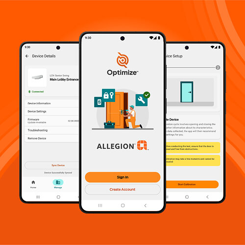 Allegion Optimize™, a mobile application created to unify and streamline management of select Allegion products within one easy-to-use tool. Allegion Optimize™, a mobile application created to unify and streamline management of select Allegion products within one easy-to-use tool.