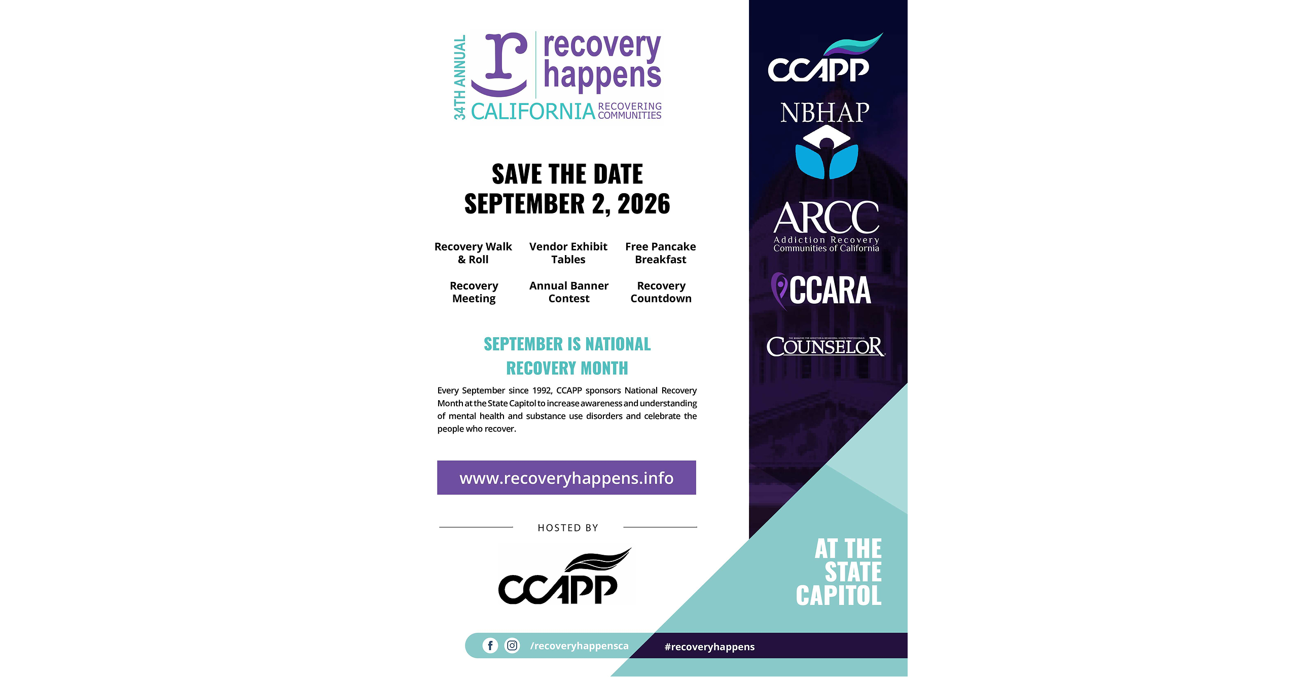 California Hosts 34th Annual Recovery Happens at State Capitol on September 2