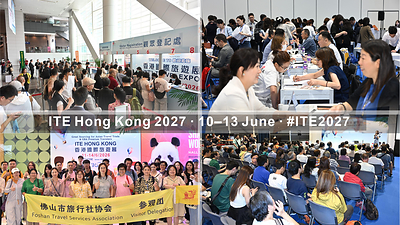 Photos: ITE Hong Kong 2026 in Action - (Top Left) Trade Buyers & Visitors register for free admission on trade days (Top Right) Business Matching facilitates buyers meeting sellers (Bottom Left) Trade Delegation from a GBA city in Guangdong (Bottom Right) Seminar on Public Day packed with audiences